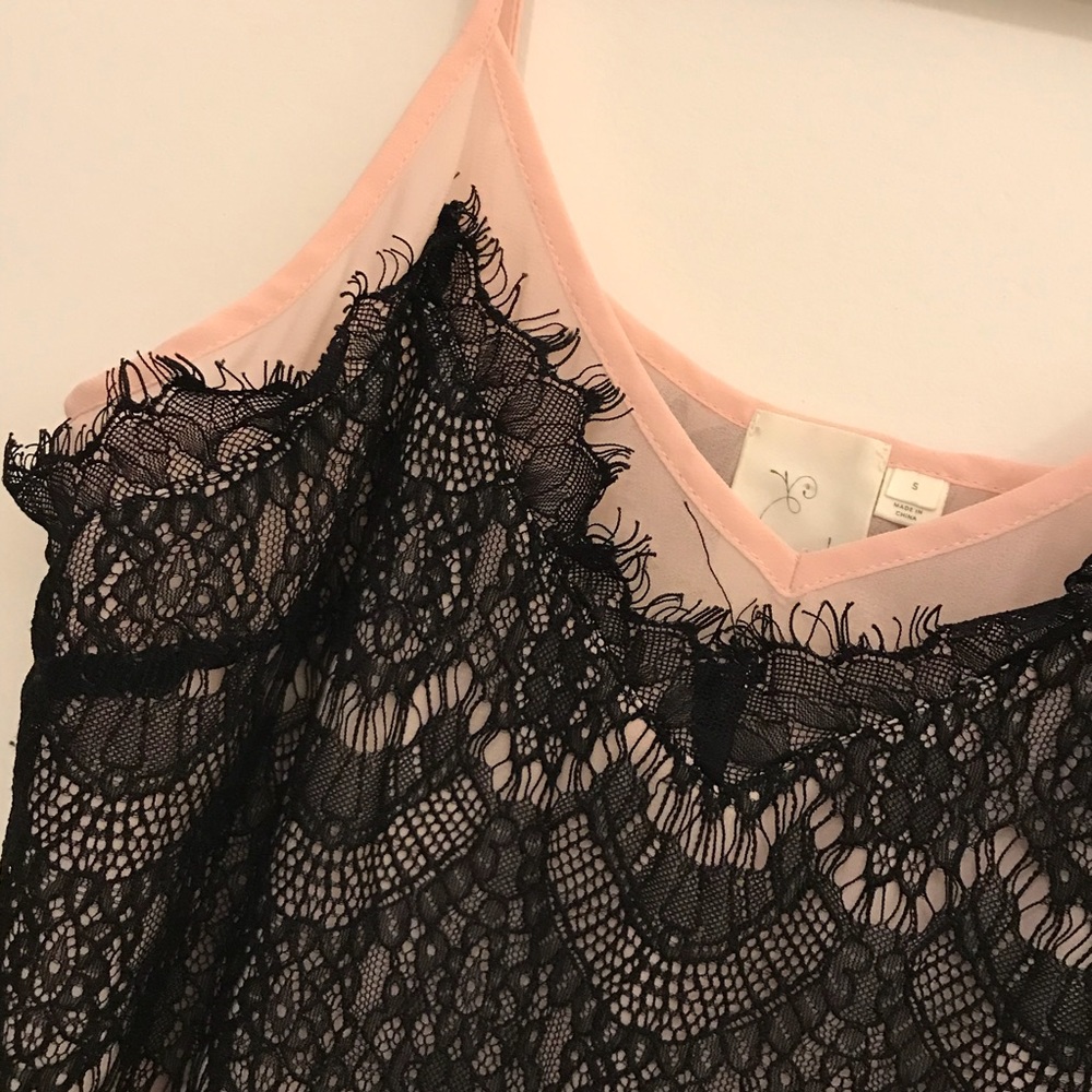 Anthropologie By Eloise Black Lace Slip Nightgown View 4